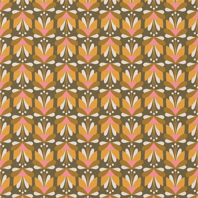 Printed Cotton EMILE Yellow / Pink